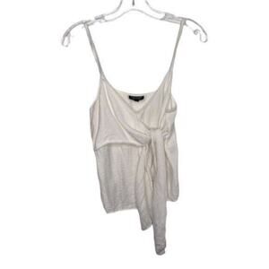 Topshop Womens Top Size 6 White Sleeveless Unlined Pullover Casual V-Neck